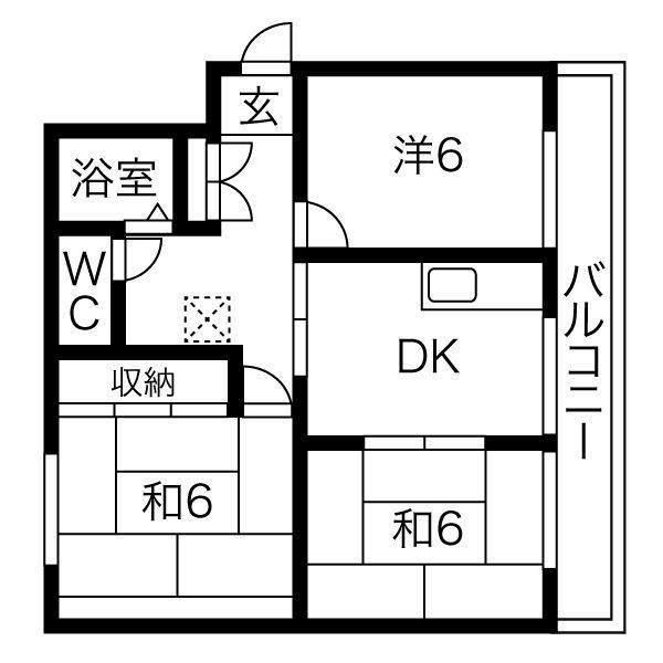 コーポ大野(3DK/1階)の間取り写真