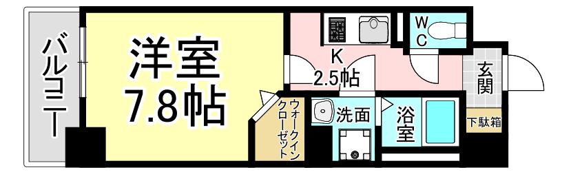ロータス青山Ⅰ(1K/1階)の間取り写真