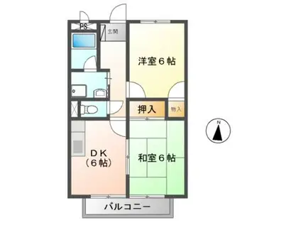 メゾンサンシャイン(2DK/2階)の間取り写真
