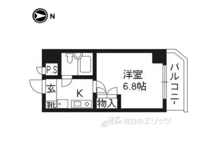 DETOM-1西陣(1K/9階)の間取り写真