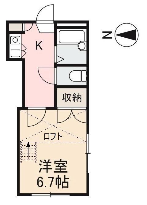 フレシール東山崎(1K/1階)の間取り写真