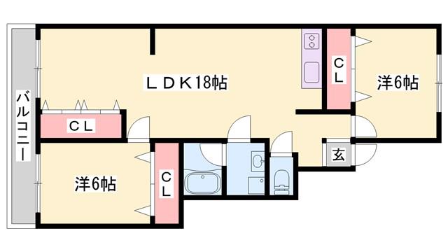 アネックス堂本(2LDK/3階)の間取り写真