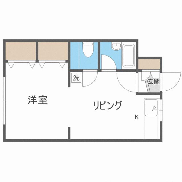 マンション常盤(1DK/3階)の間取り写真