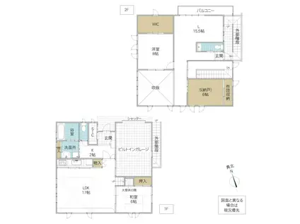 笠原レジデンス(2SLDK/2階)の間取り写真