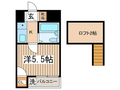 Mハウス向ヶ丘(1K/3階)の間取り写真