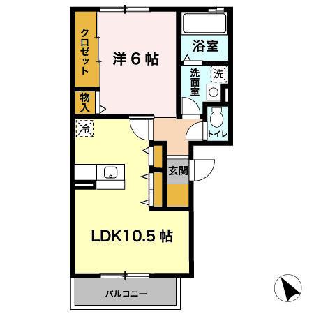 プリマベーラ(1LDK/3階)の間取り写真