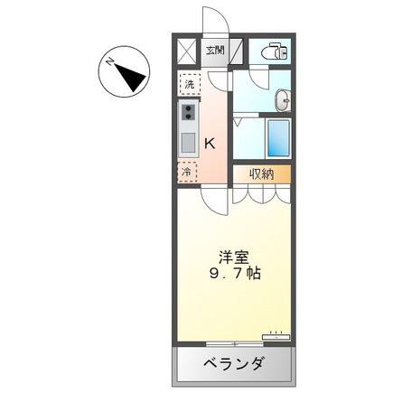 エスポアール(1K/2階)の間取り写真