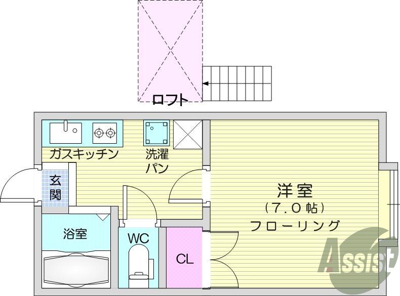 チェリーコーポ3(1K/2階)の間取り写真