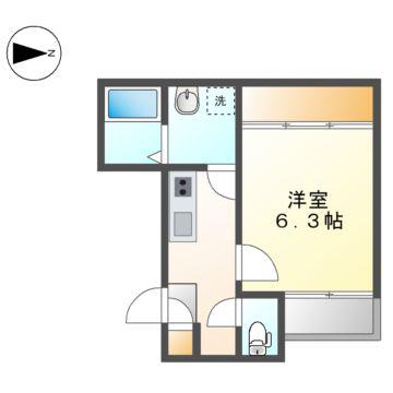 プルミエール角割町(1K/1階)の間取り写真