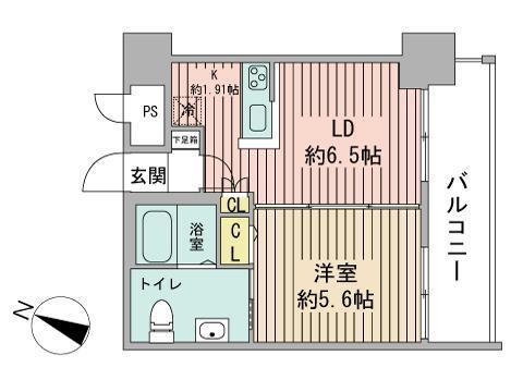 プライマル札幌北4条(1LDK/4階)の間取り写真
