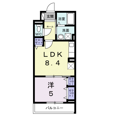 ヒカルサ尼崎神崎町(1LDK/3階)の間取り写真