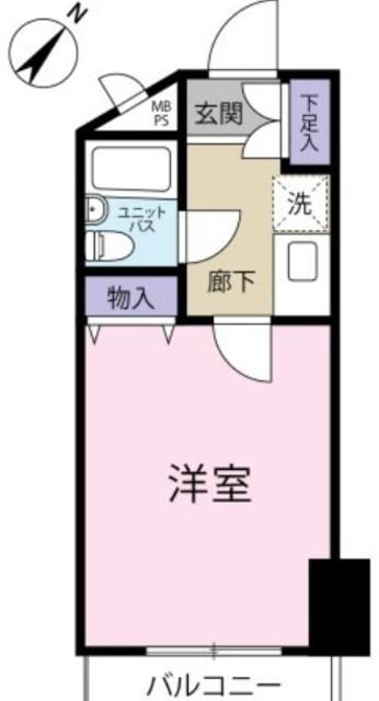 ライオンズマンション鷺ノ宮(1K/3階)の間取り写真