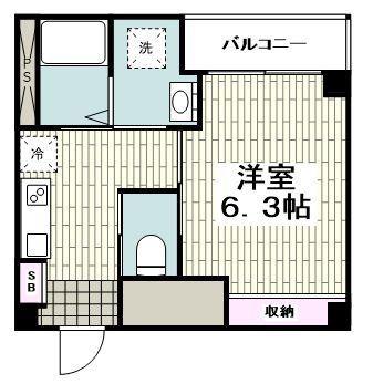アレグリア阪東橋(1K/5階)の間取り写真