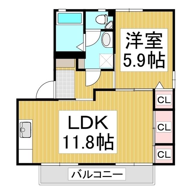 グリーンフォーレスト B(1LDK/1階)の間取り写真