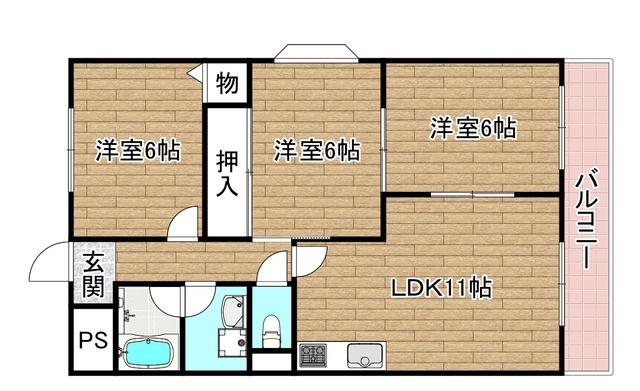 ソシアルミエール(3LDK/3階)の間取り写真