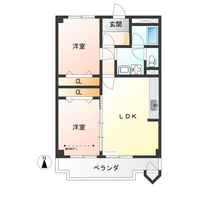 カーサエルドラード(2LDK/5階)の間取り写真