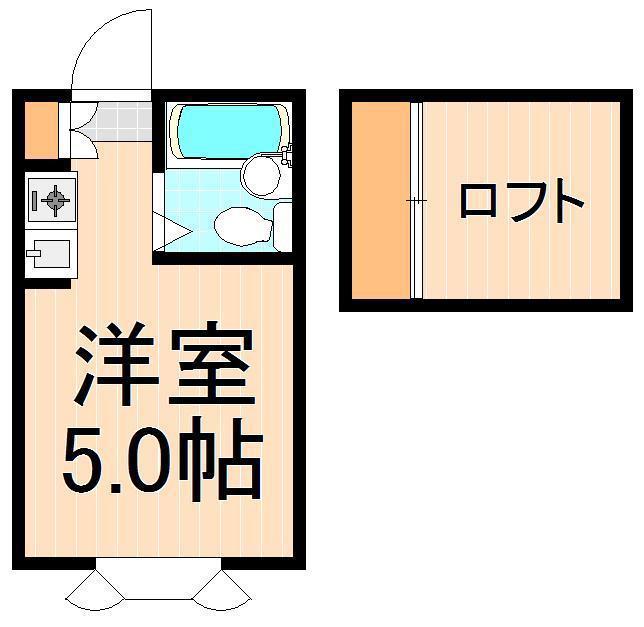ブルーメ一ツ家(ワンルーム/2階)の間取り写真
