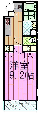 ゴールデンヒルズ(1K/1階)の間取り写真