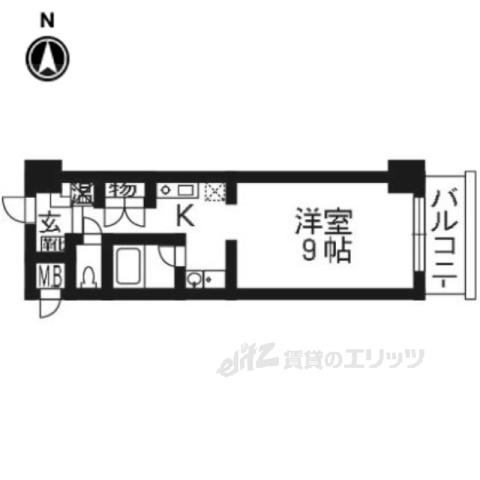 KIND3 南館(1K/6階)の間取り写真
