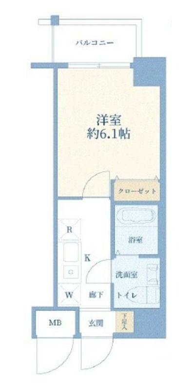 リクレイシア八丁畷(1K/6階)の間取り写真