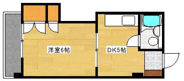サンハイムうえだ(1DK/3階)の間取り写真