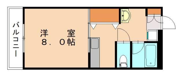 アネックス赤間(1K/2階)の間取り写真