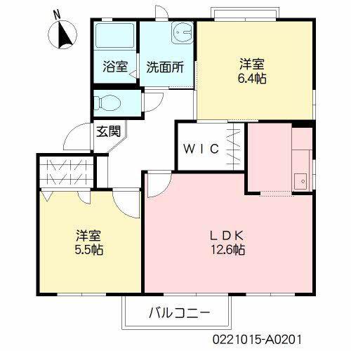 フォーレス木場A(2LDK/2階)の間取り写真