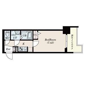 S-RESIDENCE新大阪ウエスト(1K/12階)の間取り写真