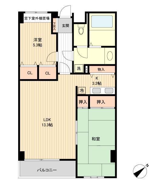 コンフォート双葉(2LDK/5階)の間取り写真