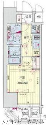 プレサンス心斎橋クオーレ(1K/11階)の間取り写真