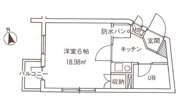 フェニックス代々木上原(1K/3階)の間取り写真