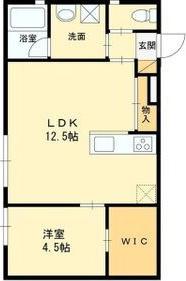 LUXE本町(1LDK/1階)の間取り写真