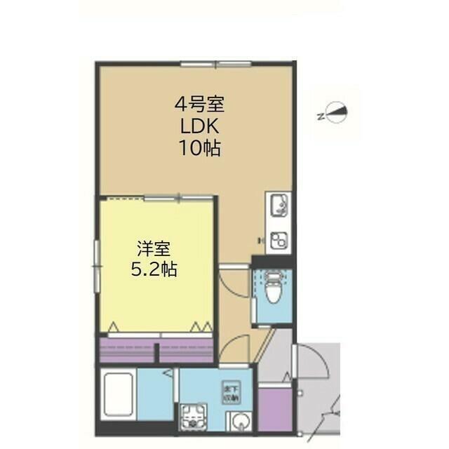 THE COVE(1LDK/2階)の間取り写真