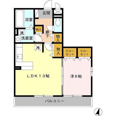 ラヴィーヌ(1LDK/3階)の間取り写真