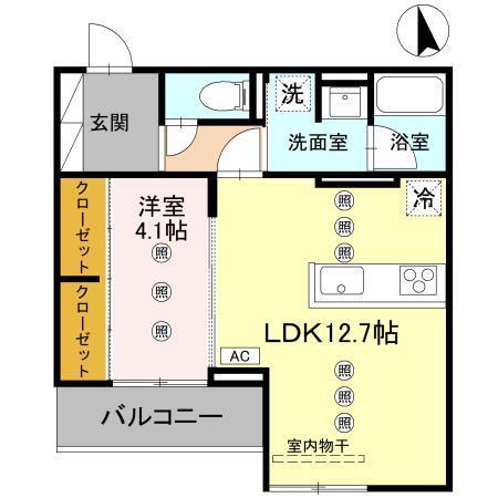 TORISIAS 南大通(1LDK/2階)の間取り写真