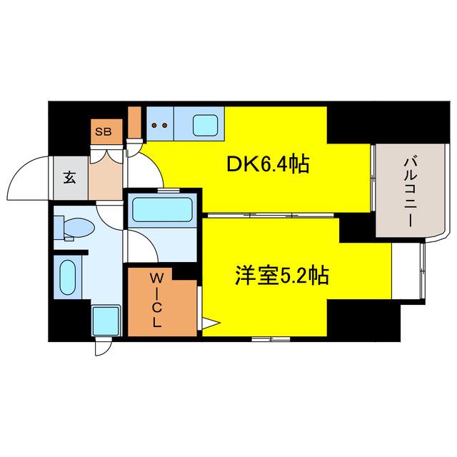 プレサンスNEO中之島公園(1DK/10階)の間取り写真