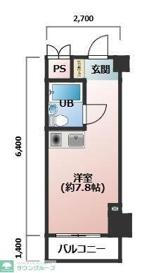 ポートハイム宮元町第一(ワンルーム/2階)の間取り写真
