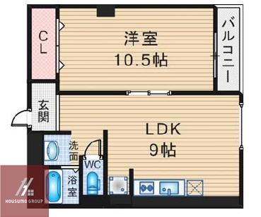 フェザー 豊中マンション(1DK/4階)の間取り写真