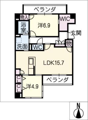 ヴィッテルーア(2LDK/4階)の間取り写真