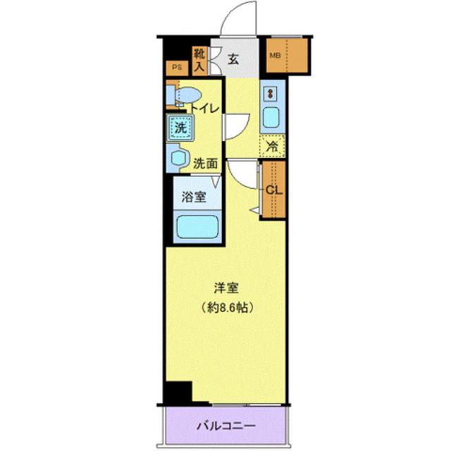GENOVIA中野島(1K/1階)の間取り写真