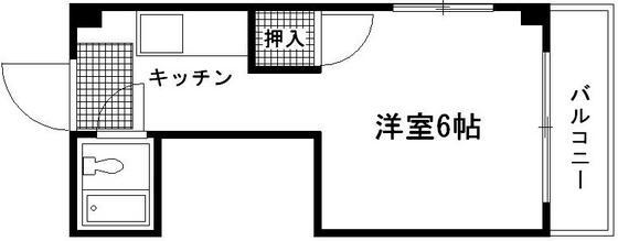 宇品コーポ(ワンルーム/5階)の間取り写真