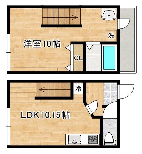 JHOUSE(1LDK/1階)の間取り写真