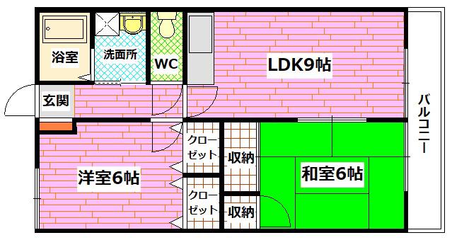 シティハイム・マック(2LDK/1階)の間取り写真