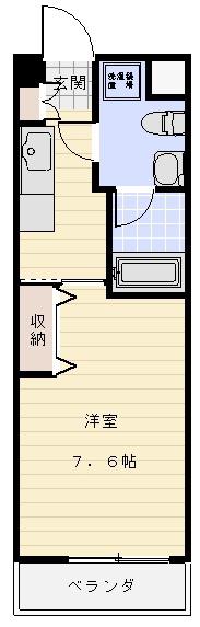 エイムオーエス島崎町マンション(1K/1階)の間取り写真