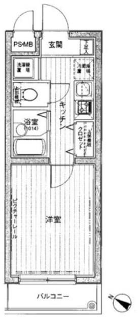 ジュエル雪谷大塚(1K/1階)の間取り写真