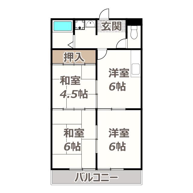 TMコーポあびこ(3DK/3階)の間取り写真