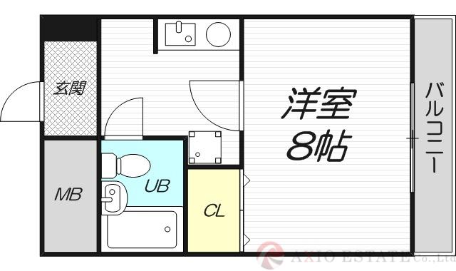 ミューゼ西淡路(1K/3階)の間取り写真