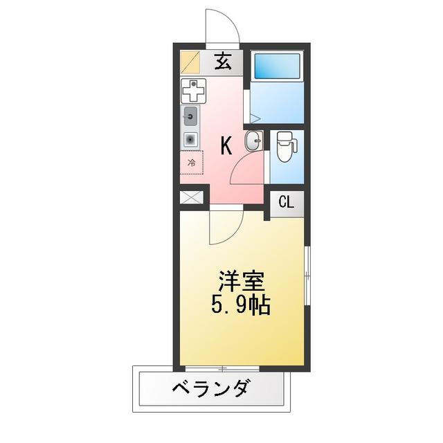 MKY金沢文庫(1K/2階)の間取り写真