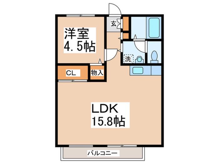 ビラージュ早渕(1LDK/2階)の間取り写真
