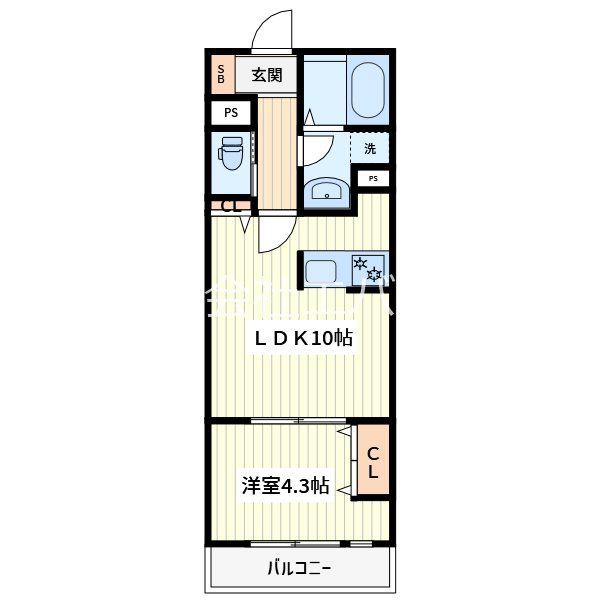リーブルファイン上戸田(1LDK/3階)の間取り写真